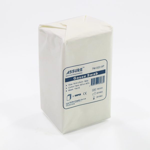 Assure – Gauze, Non-Sterile (5cm x 5cm, 8/12 Ply, 100 pcs/pack)