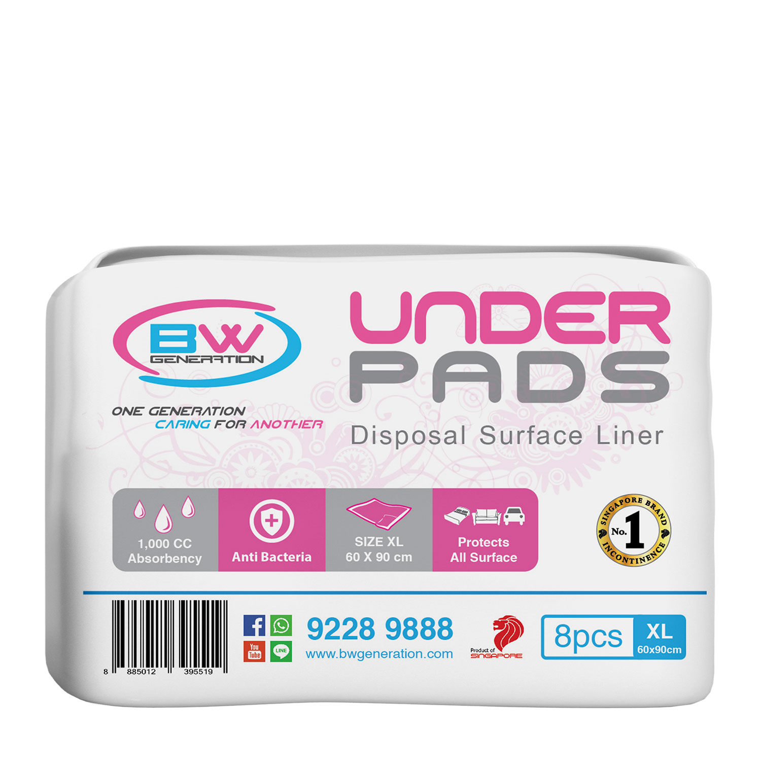 BW Adult Absorbent Underpads (Disposable Bed Liners) - XL