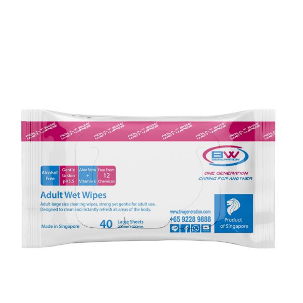 BW Adult Wet Wipes (Gentle to Skin) – XL