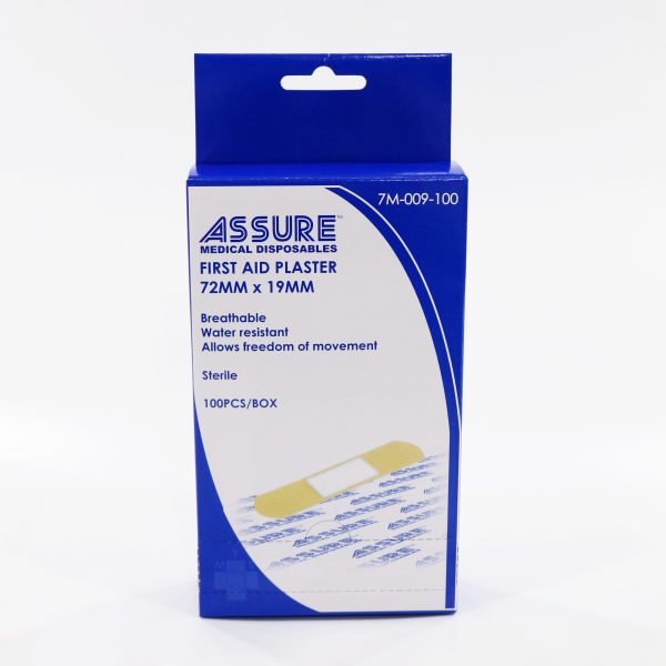 Assure – First Aid Plaster (72mm x 19mm, 100 pcs/box)